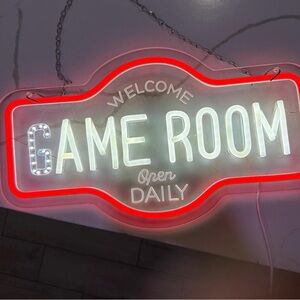 Red and White Game Room Neon Sign